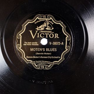 BENNIE MOTEN: Moten’s Blues US Victor Scroll V - 38072 Hot Jazz 78 E - Hear 2