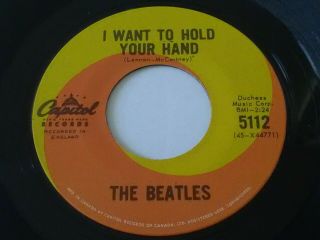 The Beatles I Want To Hold Your Hand Orig 45 Canada Press 5112