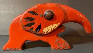 Antique Art Deco Cast Iron Elephant Nutcracker Paint