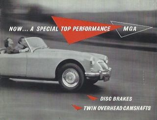 1958 Mga Twin Cam Disc Brakes Sales Brochure