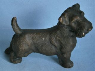 Vintage Metal Scottie Dog Figurine From The Early 1900 
