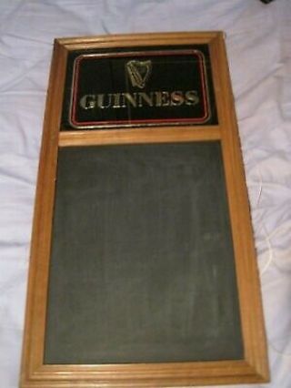 Guinness Sign Chalkboard Mirror Wood Framed Ireland Pub Bar Specials 1997