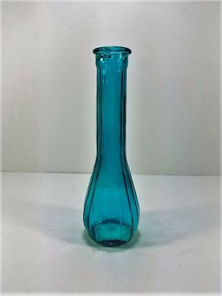 Teal Colored Glass Genie Bottle / Bud Vase/ Decanter By Backwoods Lighting Llc
