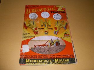 1940s Unique Universal Z Tractors Minneapolis Moline Tractor Booklet Brochure