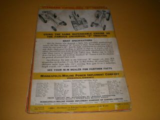 1940s Unique Universal Z Tractors Minneapolis Moline Tractor Booklet Brochure 2