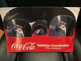 Coca Cola Bear Tabletop Coordinates Place Mats,  Hot Pads & Coasters