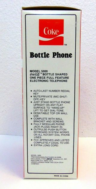 1983 Coca Cola Bottle Shaped Corded Phone Telephone 4