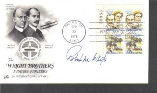X - 15 Test Pilot Astronaut Robert White Signed First Day Cover.