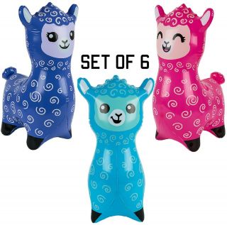 (set Of 6) 24 " Alpaca - Llama Inflatable - Inflate Blow Up Toy Party Decoration