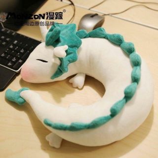 Anime Spirited Away White Dragon Haku Cute Doll Plush Toy Pillow Neck U - Shape