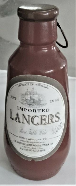 Lancers Rose Table Wine Full Bottle Portugal J.  M.  Da Fonseca 5 1/2 " H Yr 2000