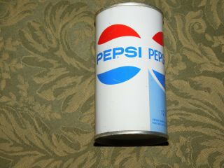 Vintage 1970s Flat Top Pepsi Tin Can With Bank Slot