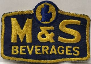 M & S Beverages Embroidered Sew On Only Patch Early Flint Mi Soda Bottling Plant