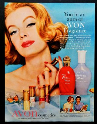 Vtg 1961 Avon Perfume Cologne Cosmetics Sales Rep Advertisement Print Ad Art