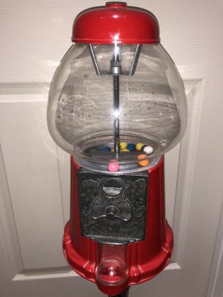 Vintage Carousel Gumball Vending Machine with Cast Iron metal Stand 2