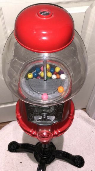 Vintage Carousel Gumball Vending Machine with Cast Iron metal Stand 3