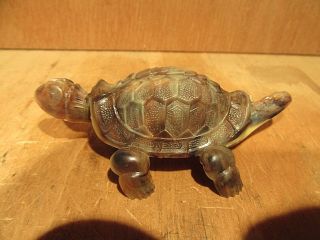 Antique Bobbing Turtle Figurine Made In Germany Plastic Head & Tail Moves