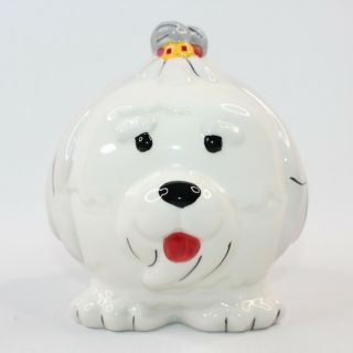 Wells Fargo Chinese Year Of The Dog Coin Bank Ceramic Shih Tzu Sheep Dog