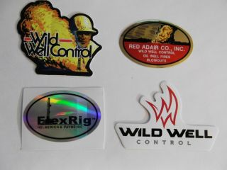 Oilfield Rig Helmerich Red Adair Wild Well Control And Crane Hardhat Sticker