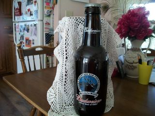 " Budweiser (king Of Beer ") Rmef - Rocky Mountain Elk Foundation - Lg Beer Bottle