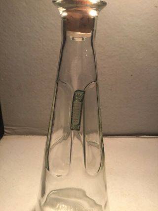 Vintage Clear Glass whiskey decanter 4/5 quart bottle VGC 1954 2