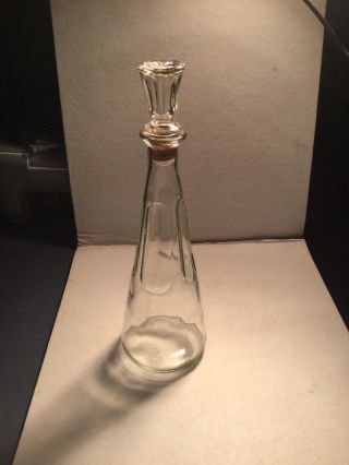 Vintage Clear Glass whiskey decanter 4/5 quart bottle VGC 1954 3