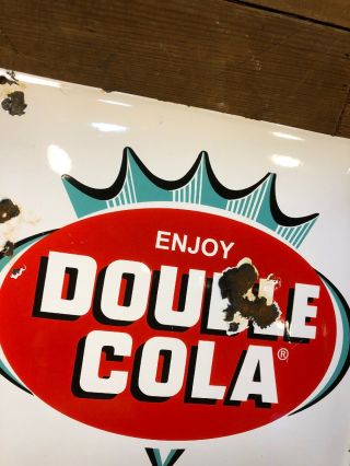 Vintage Double Cola Porcelain Soda Sign Pepsi Coke Coca Cola Dads Root Beer Gas 6