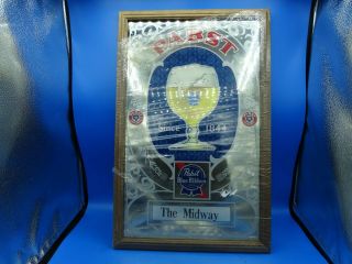 Vintage Advertising Nos Pabst Blue Ribbon Beer 13 1/2 " X 21 " Framed Mirror