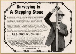 1900 F Surveying Is A Stepping Stone Surveyor Print Ad