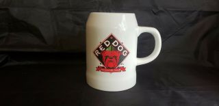 Red Dog White Ceramic Beer Mug/stein Vintage