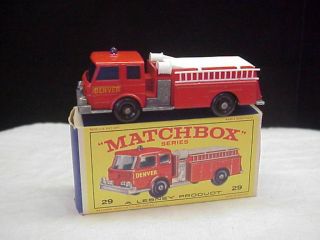 Vintage Matchbox Series No.  29 Lesney No.  29 Fire Pumper Truck W/original Box
