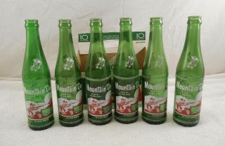 6 Mountain Dew Hillbilly Bottles Filled By Ed And Gene With Cardboard Carrier
