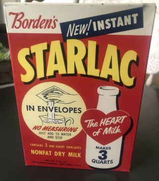 Vintage - Borden’s Elsie The Cow Starlac Instant Milk Box Nonfat Powder -