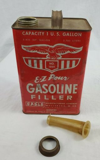 Vintage Eagle 1001 Ez - Pour Gasoline Can Wellsburg West Virginia U.  S.  A.