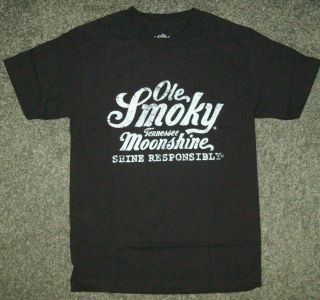 Ole Smoky Tenessee Moonshine Black Mens T Shirt S/small