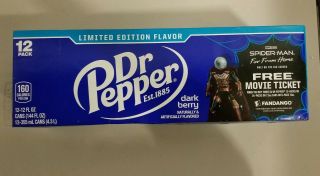 Limited Edition Dark Berry Dr Pepper 12 - Pack Spider - Man: Far From Home