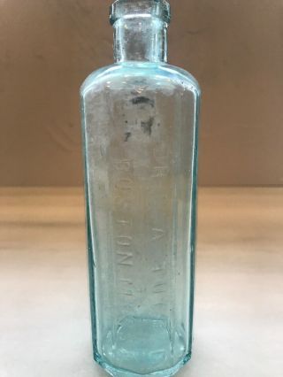 Dr.  S.  A.  Tuttle Boston Green & Tuttle Elixir Co Boston Aqua Bottle 12 Sided