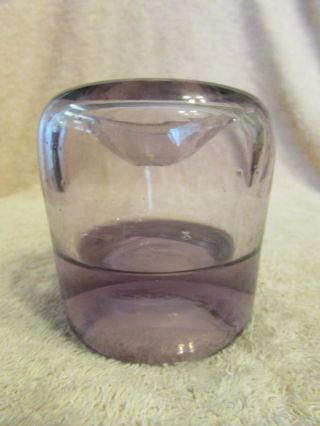 Hand Blown Violet Glass Vintage Inkwell