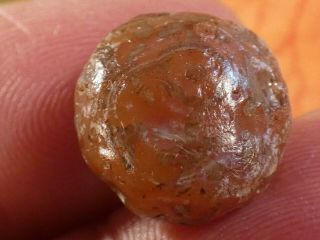 ANCIENT PYU - KUSHAN ETCHED AGATE CARNELIAN RARE COLOR DESIGN TAB 15 BY 10.  2 MM 3