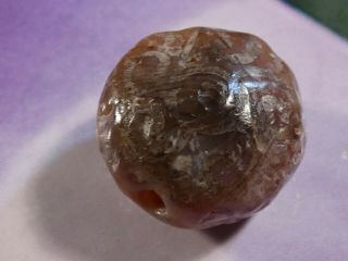 ANCIENT PYU - KUSHAN ETCHED AGATE CARNELIAN RARE COLOR DESIGN TAB 15 BY 10.  2 MM 4