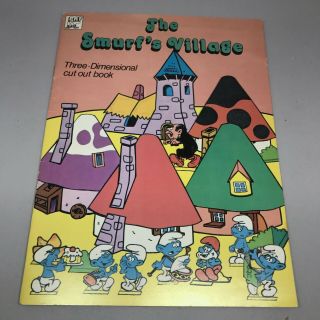 Smurf Village 3d Cut Out Book 1980 Peyo Houses Gargamel Complete