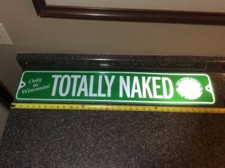 Glarus Brewing Co.  Totally Naked 34 " Metal Tin Tacker Beer / Street Sign