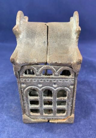 Antique Vintage Cast Iron (CI) Still Bank - RARE City Bank with Director ' s Room 3