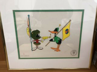 Warner Bros Framed Sericel Duck Dogers In The 24 1/2 Century " With Certificate