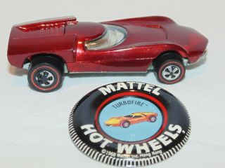 Red Line Hot Wheels Vintage 1968 Turbofire Near Red Beauty Very,  1
