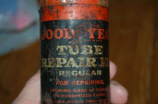 Vintage Rare Goodyear Tire Tube Patch Repair Kit Advertising Tin 4.  75 "