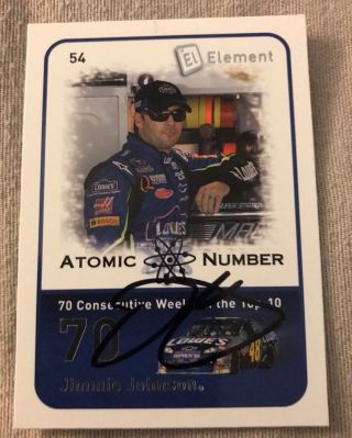 Jimmie Johnson Signed Nascar Trading Card Autographed