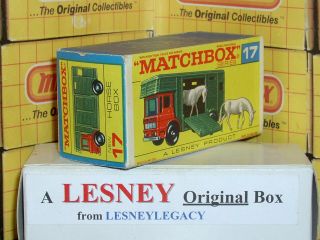 Matchbox Lesney 17e Aec Horse Box Type F Model Empty Box Only
