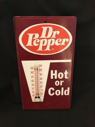 Vintage 1960’s Dr Pepper Thermometer Tin Sign