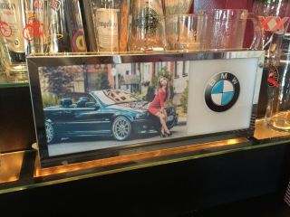 Retro European Automotive Sign: Bmw 3 Series Classy Woman Lighted Sign -